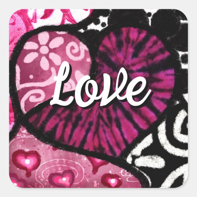 Whimsical Romance Modern Girlycore Abstract Square Sticker (Front)