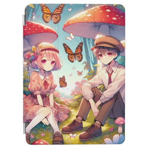 Whimsical Romantic Anime Couple  iPad Air Cover