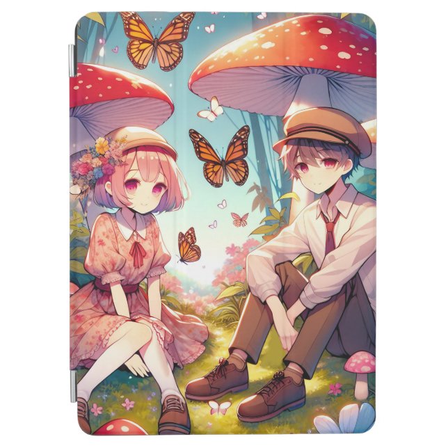 Whimsical Romantic Anime Couple  iPad Air Cover (Front)