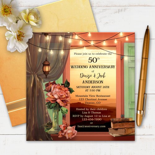 Whimsical Romantic Wedding Anniversary Invitation