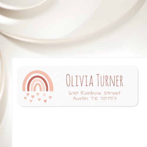 Whimsical Rose Gold Rainbow Address Labels