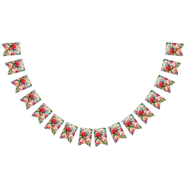 Whimsical Rose Pattern Bunting Flags (All)
