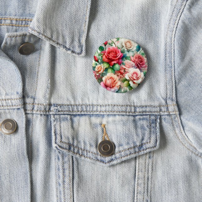 Whimsical Rose Pattern Button (In Situ)