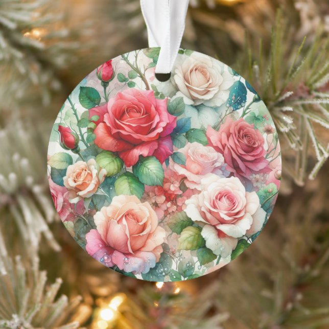 Whimsical Rose Pattern Ornament (Tree)