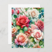 Whimsical Rose Pattern Paper Sheet (Front/Back)