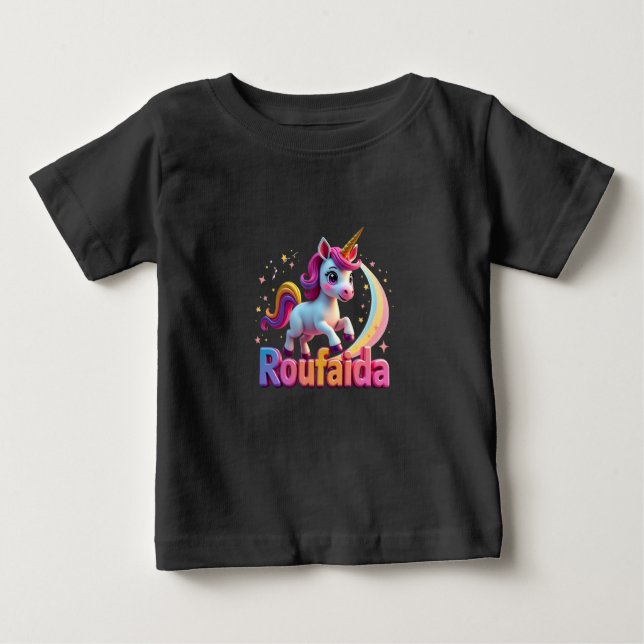 Whimsical "Roufaida" Fun & Playful  Baby T-Shirt  (Front)