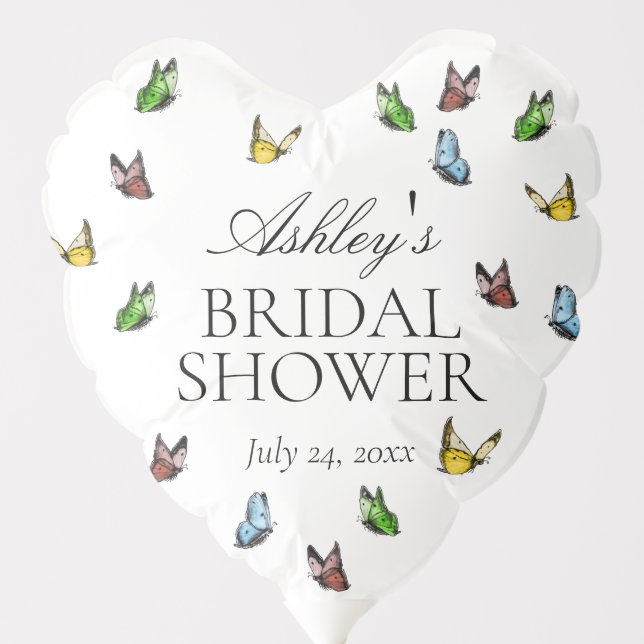 Whimsical Rustic Butterfly Summer Bridal Shower  Balloon (Front)