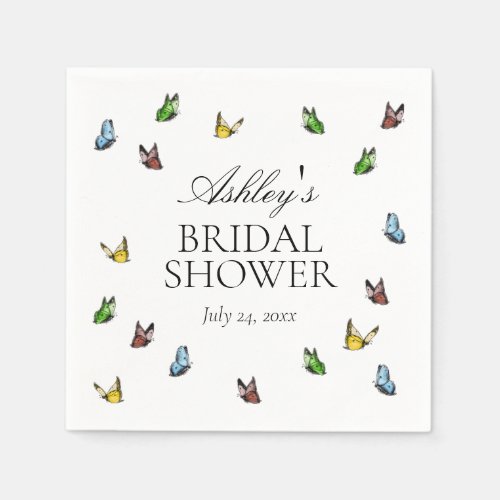 Whimsical Rustic Butterfly Summer Bridal Shower    Napkins