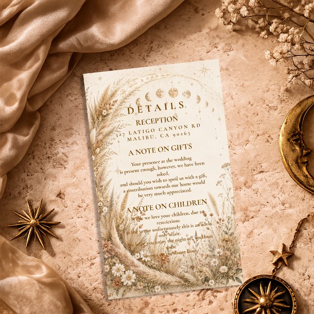 Whimsical Rustic Celestial Wedding Enclosure Card (Creator Uploaded)