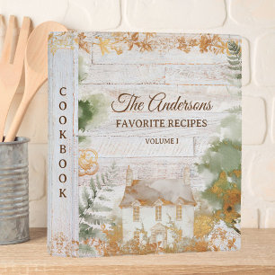 Whimsical Rustic Country Family Recipe Cookbook Mini Binder