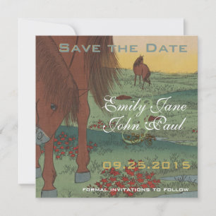 Whimsical Rustic Horse Save the Date