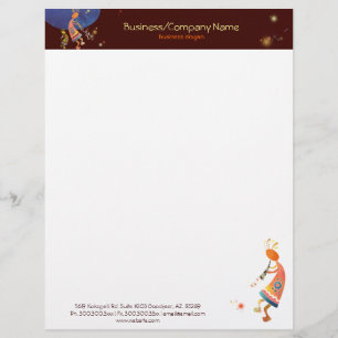 Whimsical Rustic Kokopelli Business Letterhead