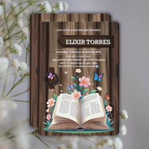Whimsical Rustic Storybook Baby Shower Invitation
