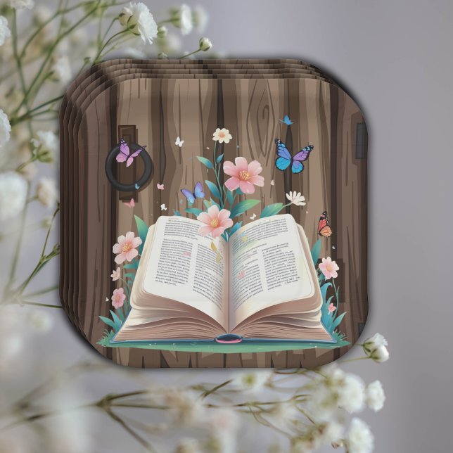 Whimsical Rustic Storybook Baby Shower Paper Plates (Creator Uploaded)