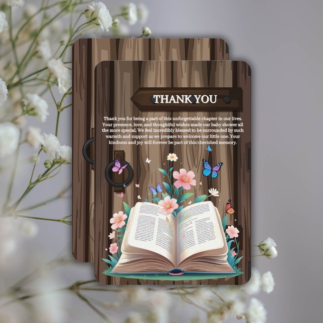 Whimsical Rustic Storybook Baby Shower Thank You Card (Creator Uploaded)