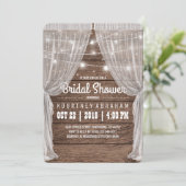 Whimsical Rustic String Lights Bridal Shower Invitation (Standing Front)