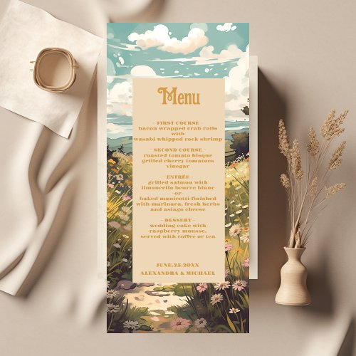 Whimsical Rustic Wildflower Meadow Wedding Menu