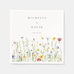 Whimsical Rustic Wildflower Wedding Napkins