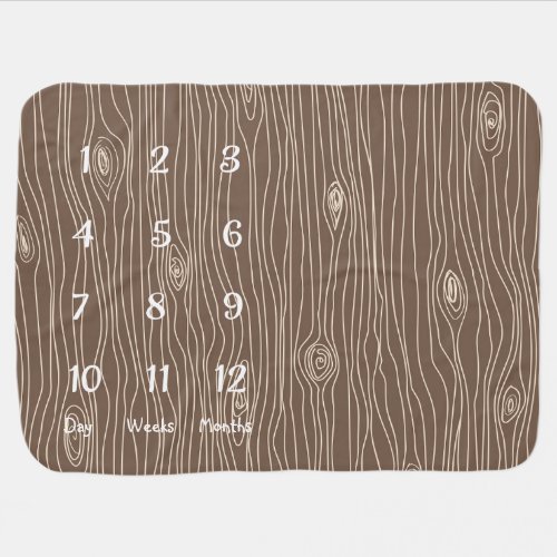 Whimsical Rustic Wood Grain Woodland Forest Baby Blanket