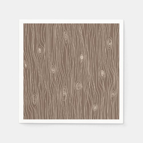 Whimsical Rustic Wood Grain Woodland Forest Napkins