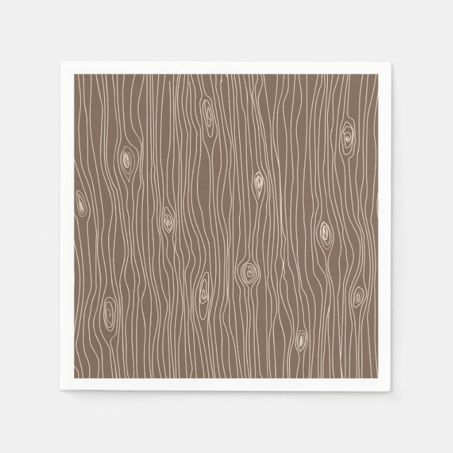 Whimsical Rustic Wood Grain Woodland Forest Napkins (Front)