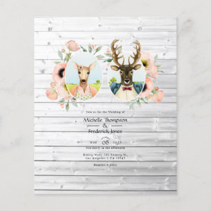 Whimsical Rustic Woodland Forest Deer Wedding Flyer