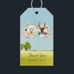 Whimsical Rustic Woodland Forest Deer Wedding Gift Tags<br><div class="desc">Whimsical deer couple medallions and blush pink boho floral wedding thank gift tags.</div>
