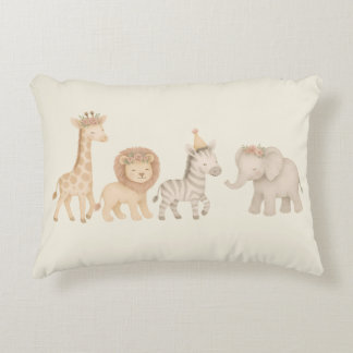 Whimsical Safari Animal Nursery Accent Pillow 