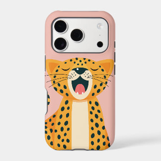 Whimsical Safari Animal Yawning Cheetah Cartoon iPhone 17 Pro Case