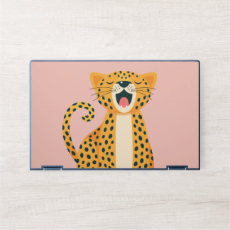 Whimsical Safari Animal Yawning Cheetah Cartoon HP Laptop Skin