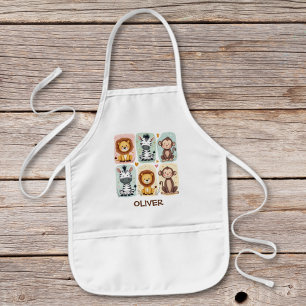 Whimsical Safari Animals Kids' Apron
