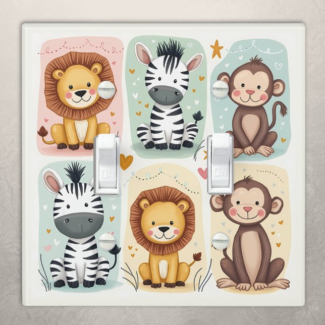 Whimsical Safari Animals Light Switch Cover (Creator Uploaded)
