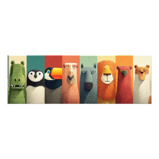 Whimsical Safari Animals Poster