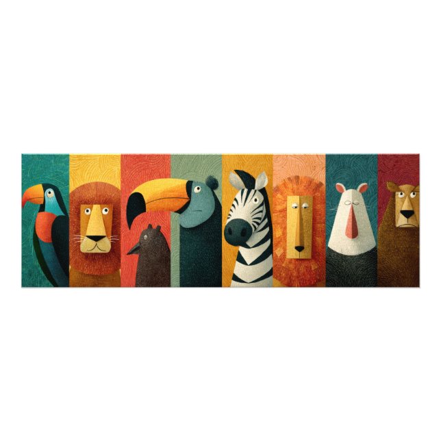 Whimsical Safari Animals Poster (Front)