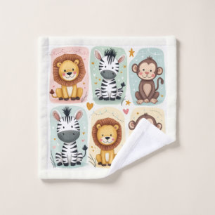 Whimsical Safari Animals Wash Cloth