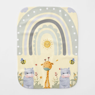 Whimsical Safari Rainbow Burp Cloth