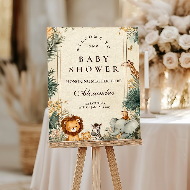 Whimsical Safari Welcome Baby Shower Foam Board (Creator Uploaded)