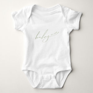 Whimsical Sage Green Baby Est Baby Bodysuit