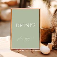 Whimsical Sage Green Baby Shower Drinks Sign