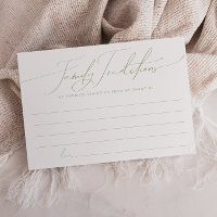 Whimsical Sage Green Family Traditions Card