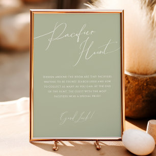 Whimsical Sage Green Pacifier Hunt Sign