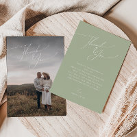 Whimsical Sage Green Vertical Photo Baby Shower