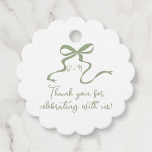 Whimsical Sage Green Wedding Favor Tag