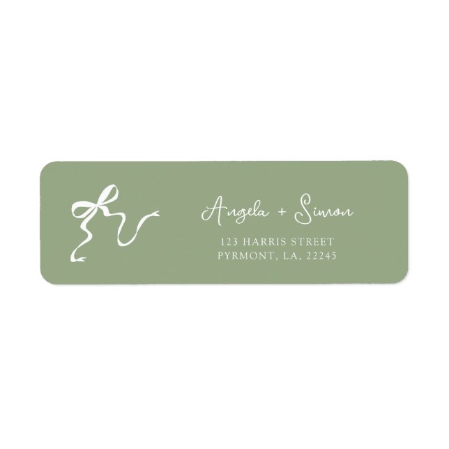 Whimsical Sage Green Wedding Return Address Label (Front)