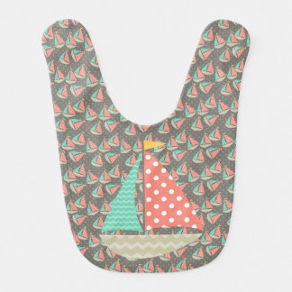 Whimsical Sailboats Baby Bib