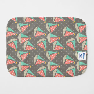 Whimsical Sailboats Baby Burp Cloth