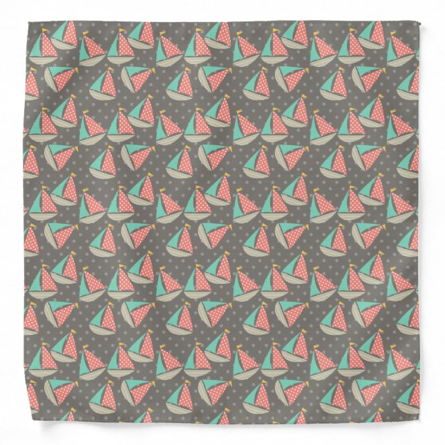 Whimsical Sailboats Bandana (Front)