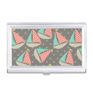 Whimsical Sailboats Business Card Holder