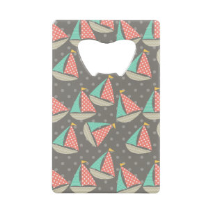 Whimsical Sailboats Credit Card Bottle Opener
