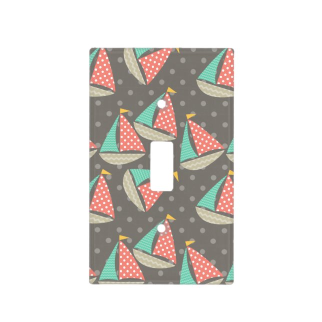 Whimsical Sailboats Light Switch Cover (Front)